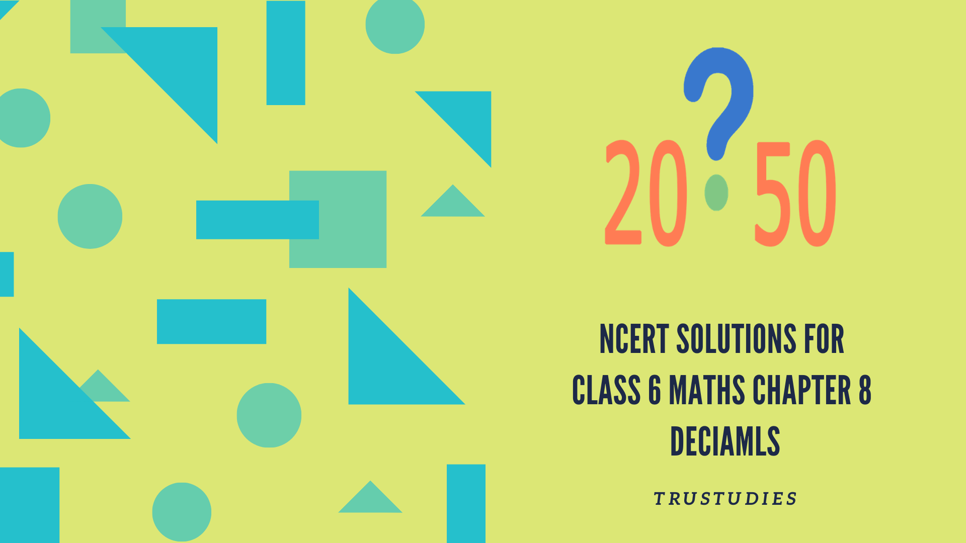 NCERT solutions for class 6 maths chapter 8 decimals banner image